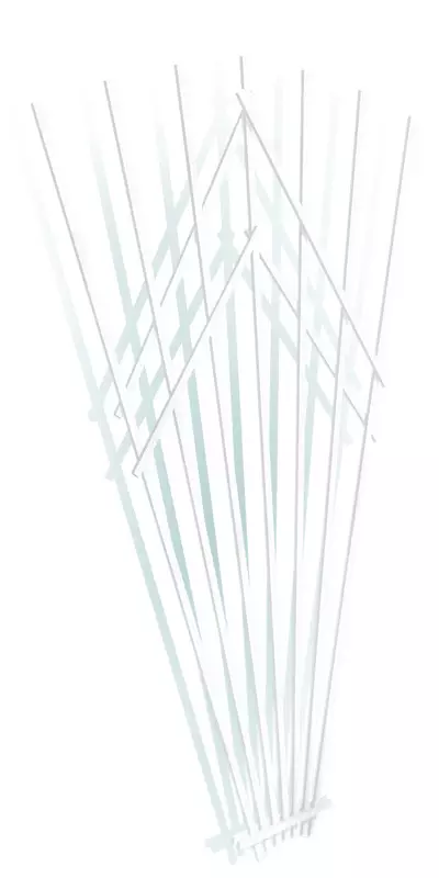 Puusäleikkö valkoinen viuhka 200 cm - Kasvituet - 102412 - 1